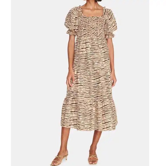 Faithfull The Brand - Wyldie Animal Print Linen MIDI Dress - Picture 3 of 5